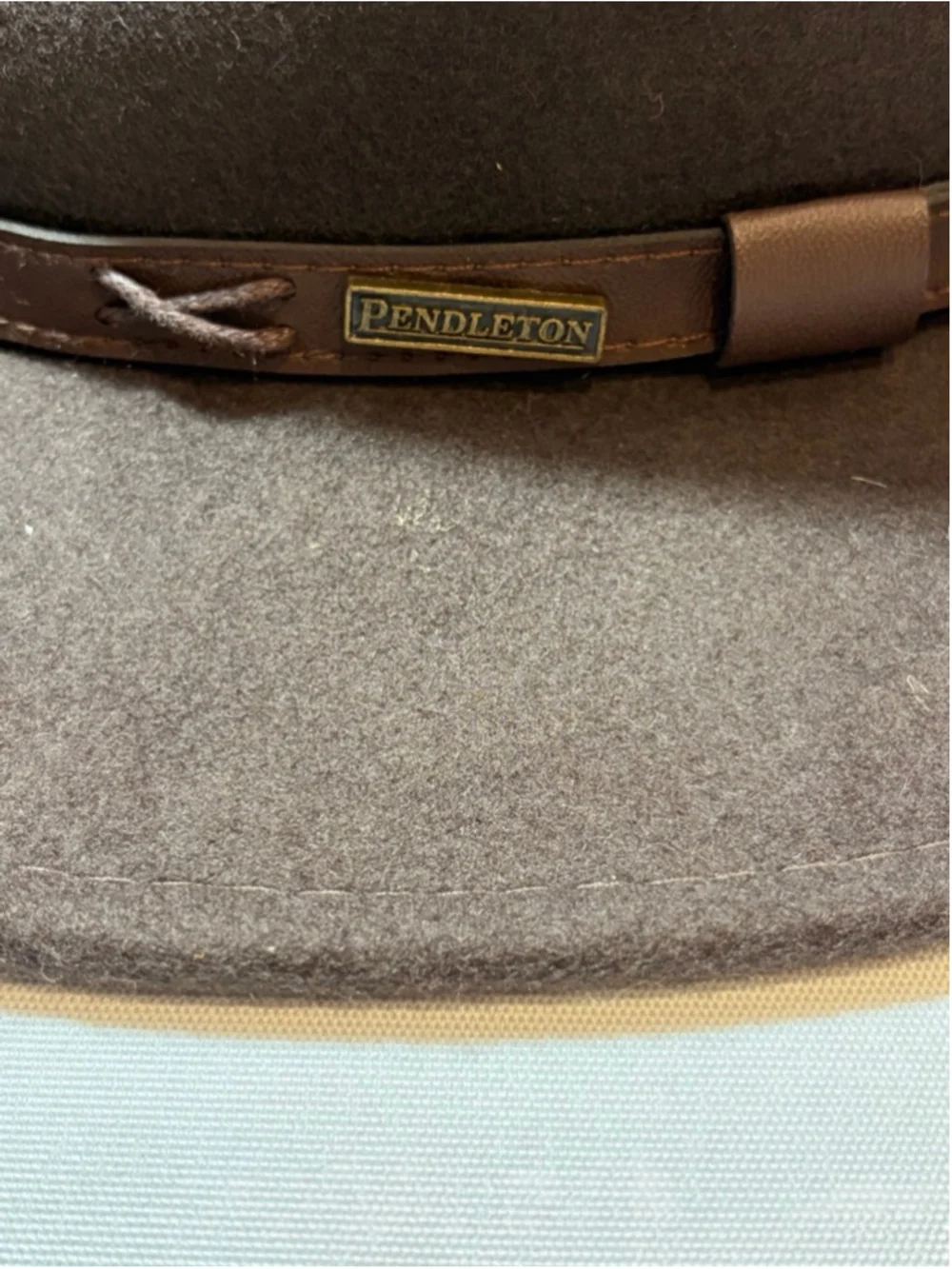 Pendleton Wool Fedora Hat Brown Leather Band Western Ranch Cowboy Classic
